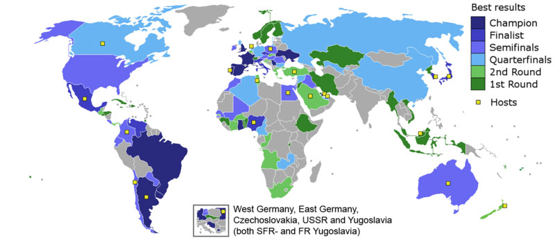Performances by continental zones (as of 2023)