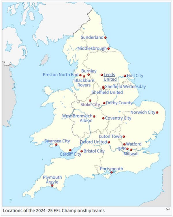 Location of teams