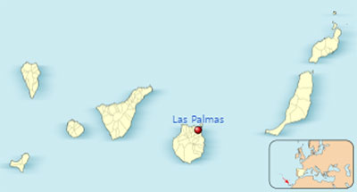 Location of Canary Islands teams in 2023–24 La Liga